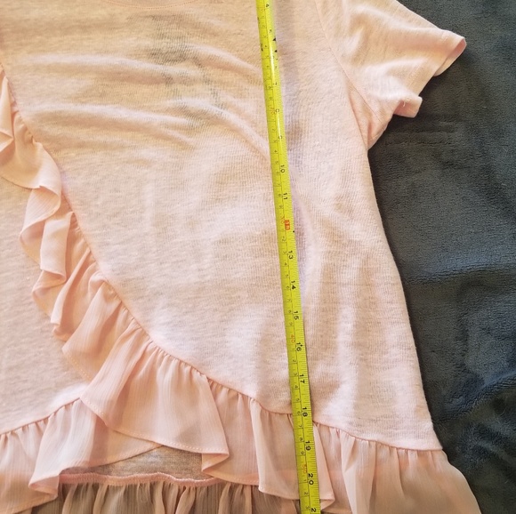 NWT MISS ME Perfect Peach Burnout Ruffle Top - Picture 8 of 8